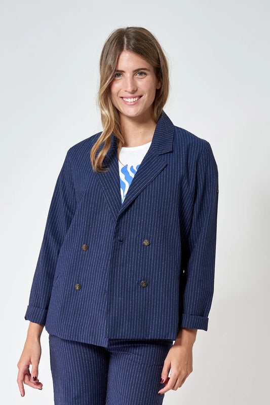 Indigo fine stripe jacket or blazer