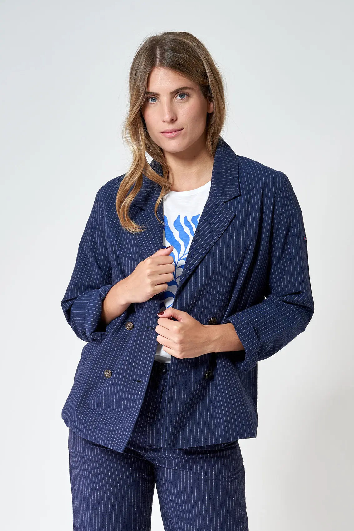 Indigo fine stripe jacket or blazer