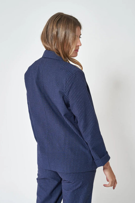 Indigo fine stripe jacket or blazer