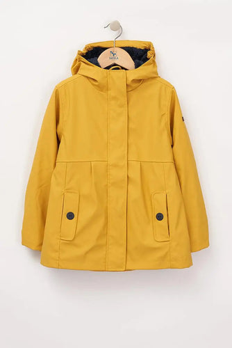 Batela Baby’s Rain Jacket with Whale Pockets and Stripe Cotton Lining
