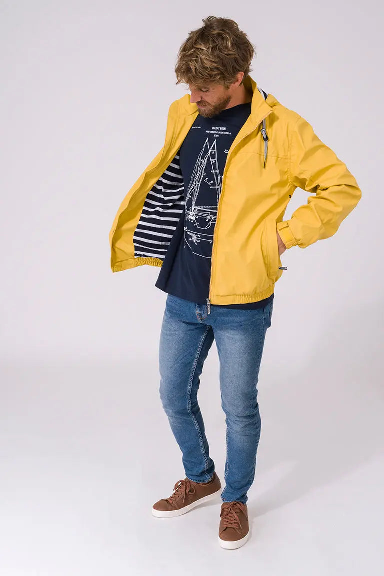 Veste de pluie courte pour homme avec doublure en coton - C3050
