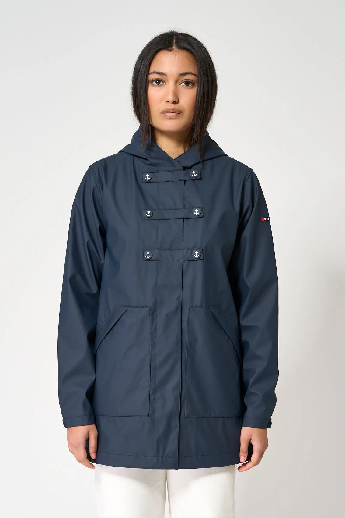Sailor raincoat with anchor details