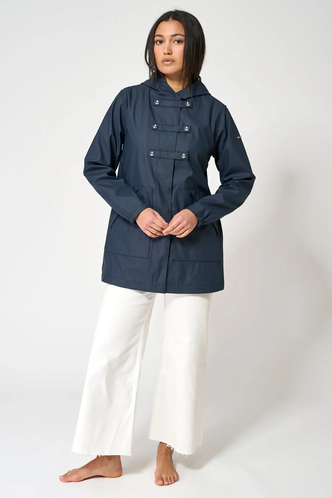 Sailor raincoat with anchor details