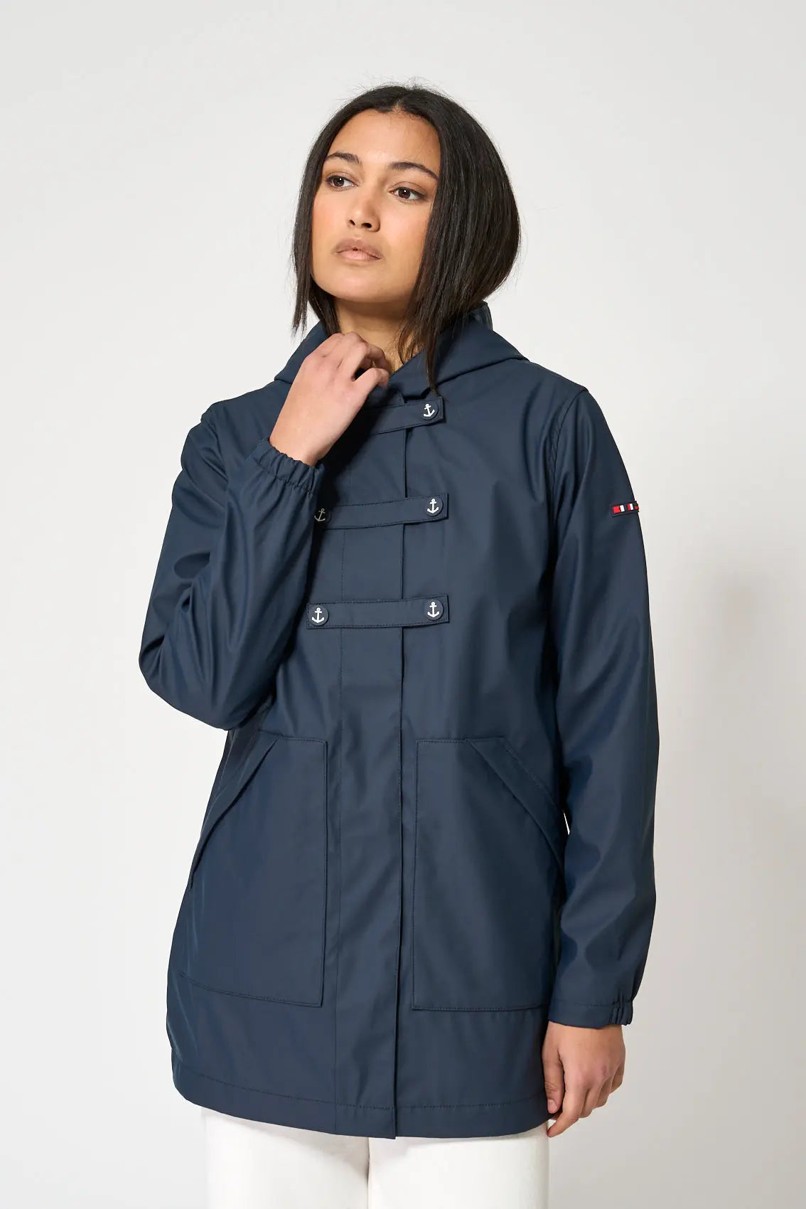 Sailor raincoat with anchor details