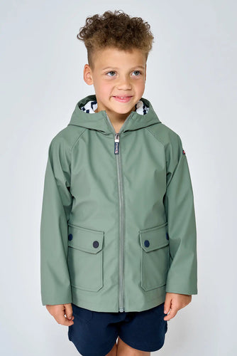 Batela Kids unisex nautical rain jacket with stripe cotton lining- AG
