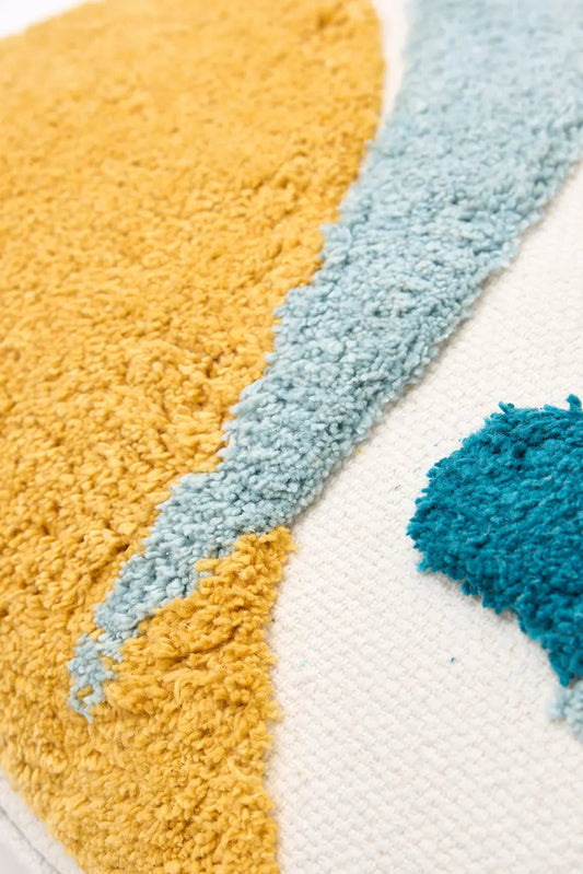 Cojín con paisaje surf bordado en algodón - Decoración náutica