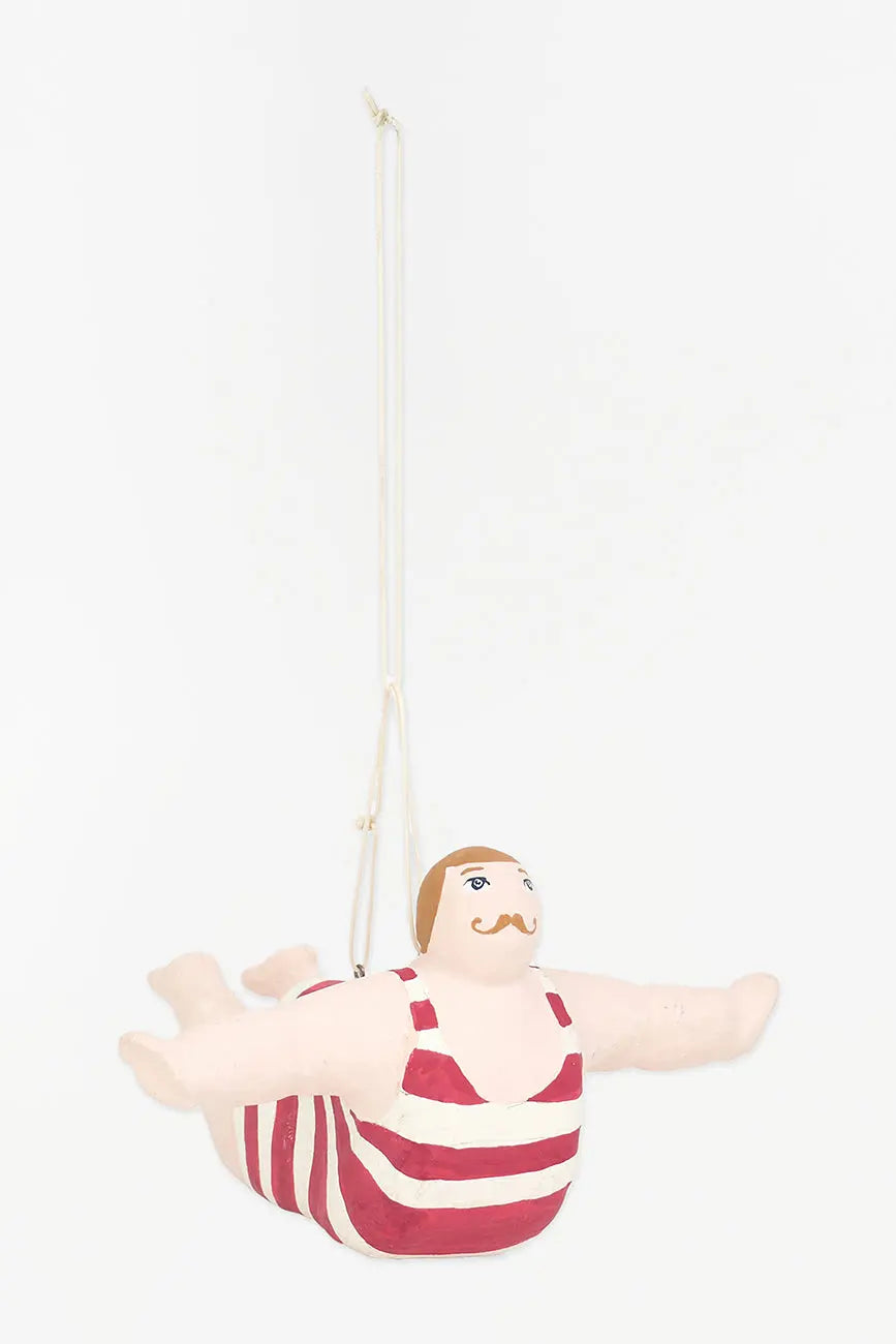Colgante bañista de papel maché . Decoración marinera