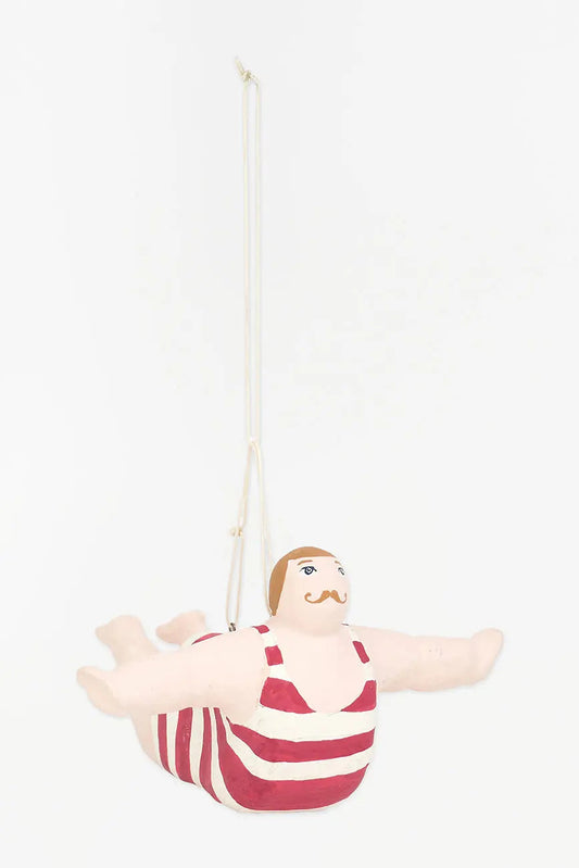 Colgante bañista de papel maché . Decoración marinera