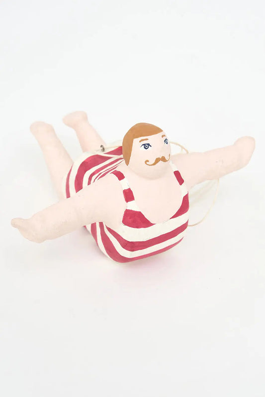 Colgante bañista de papel maché . Decoración marinera