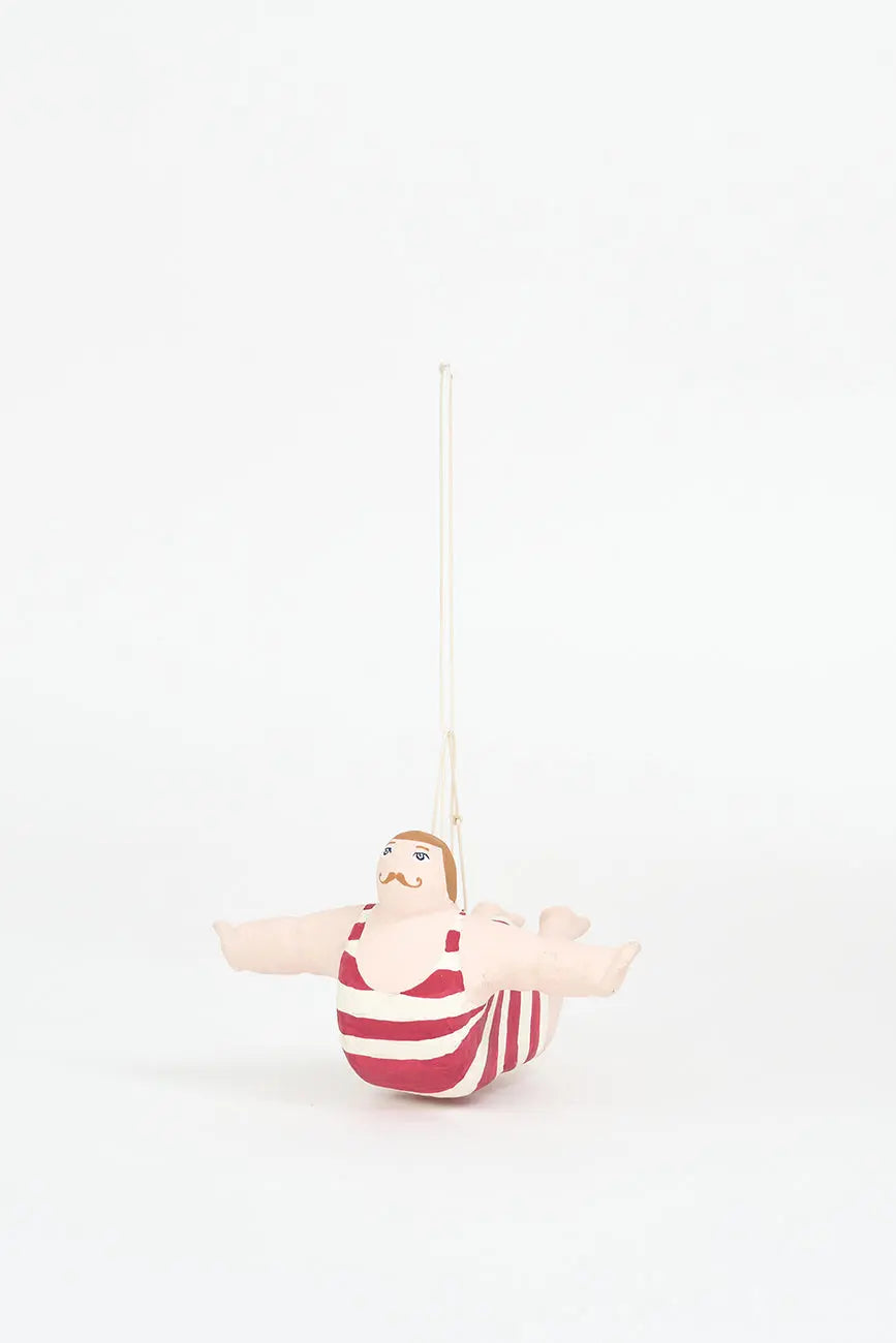 Colgante bañista de papel maché . Decoración marinera