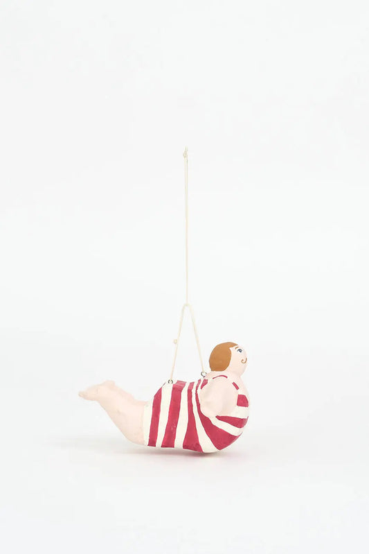 Colgante bañista de papel maché . Decoración marinera