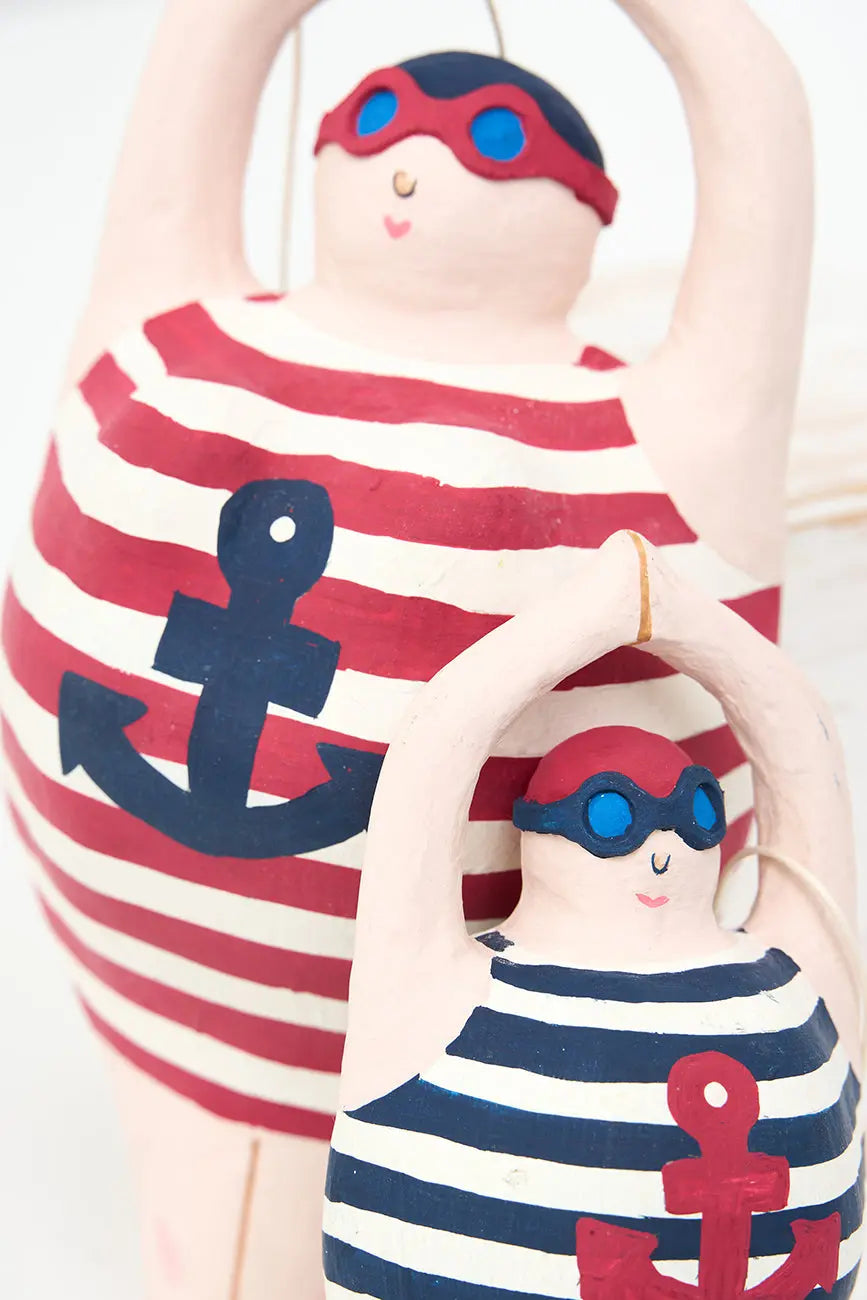 Colgante de bañista en papel maché - Batela