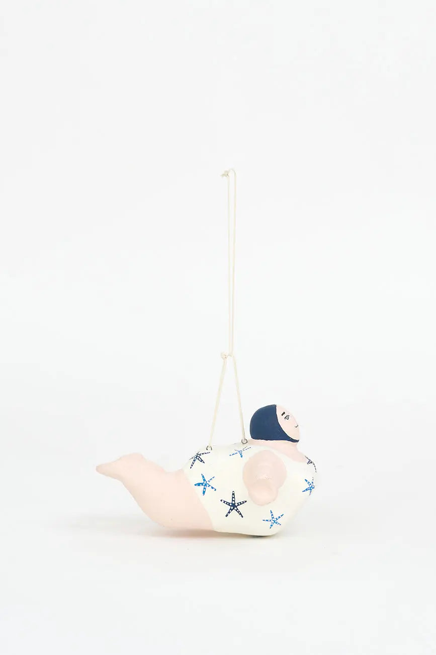 Colgante de bañista hecho de papel maché - Decoración náutica