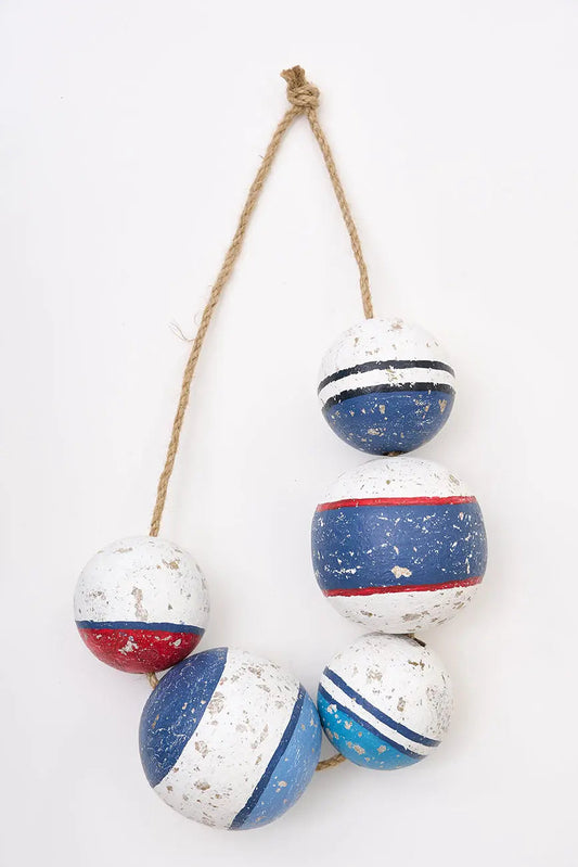 Colgante de boyas de madera grandes