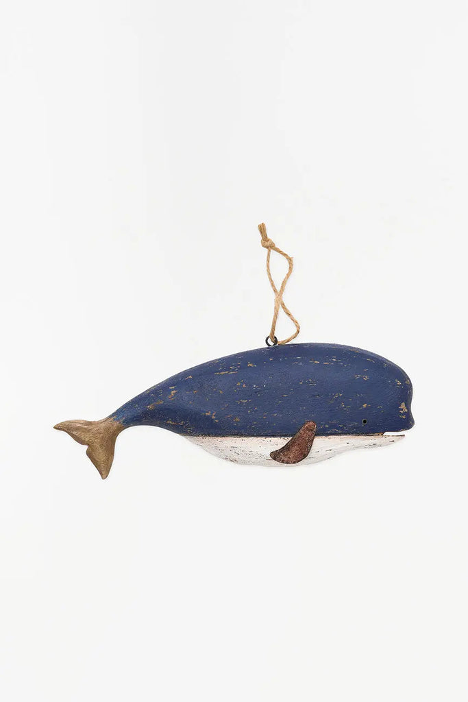 Colgante de madera con forma de ballena - Decoración marinera