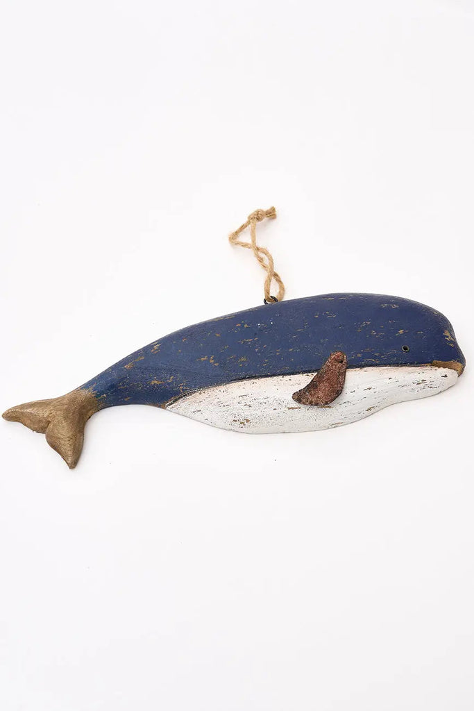 Colgante de madera con forma de ballena - Decoración marinera