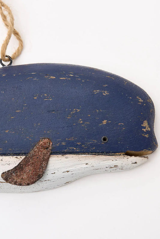 Colgante de madera con forma de ballena - Decoración marinera