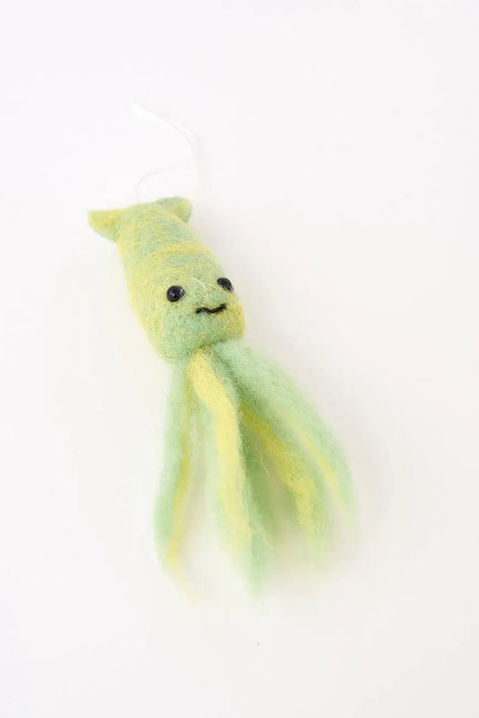 Colgante navideño en fieltro pulpo verde
