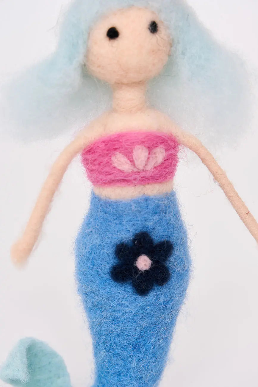 Colgante árbol navidad en fieltro sirena