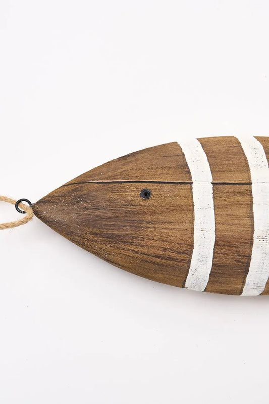 Colgante pez de madera a rayas