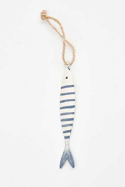 Batela Colgante Pez decorativo de Metal a Rayas Mediano - Elegancia Náutica 1