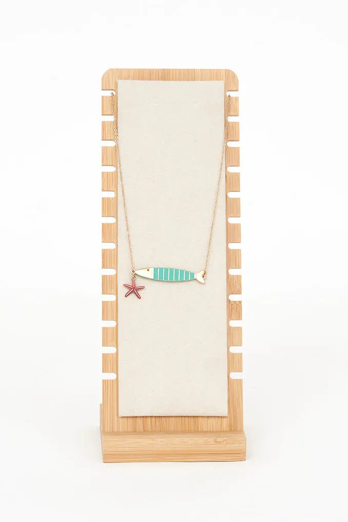 Collar forma de pez en cerámica y metal - BATELA JOYERIA