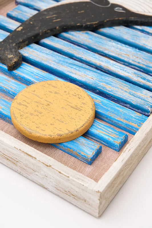 Cuadro de madera con ballena