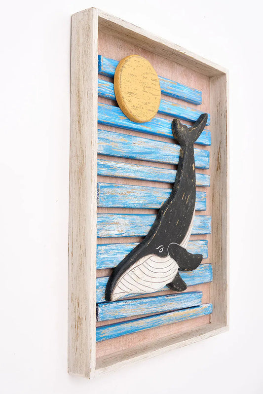 Cuadro de madera con ballena