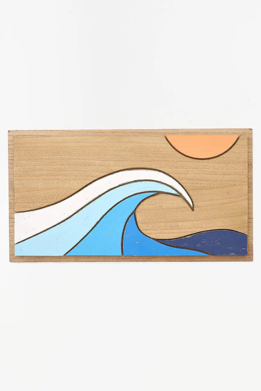 Cuadro de madera con paisaje marino