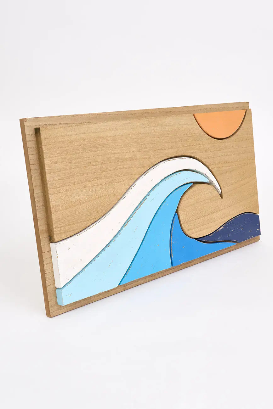 Cuadro de madera con paisaje marino