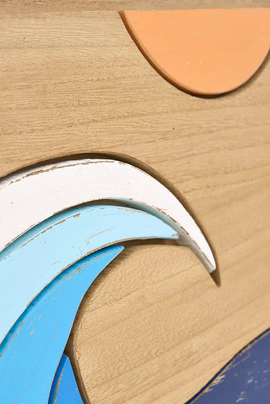 Cuadro de madera con paisaje marino