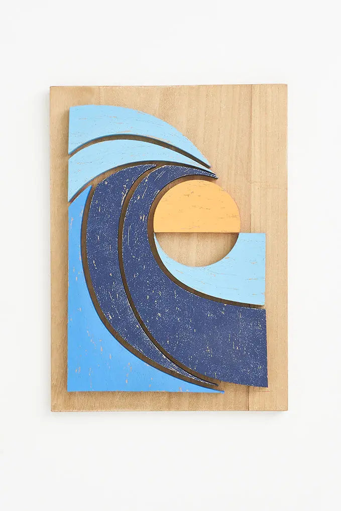 Cuadro de madera ola y sol - BATELA SURF