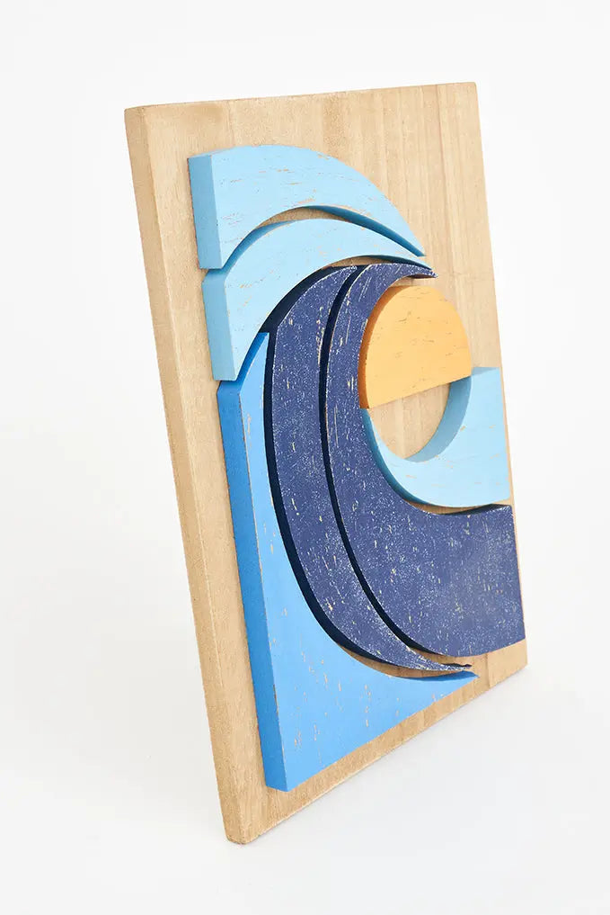 Cuadro de madera ola y sol - BATELA SURF