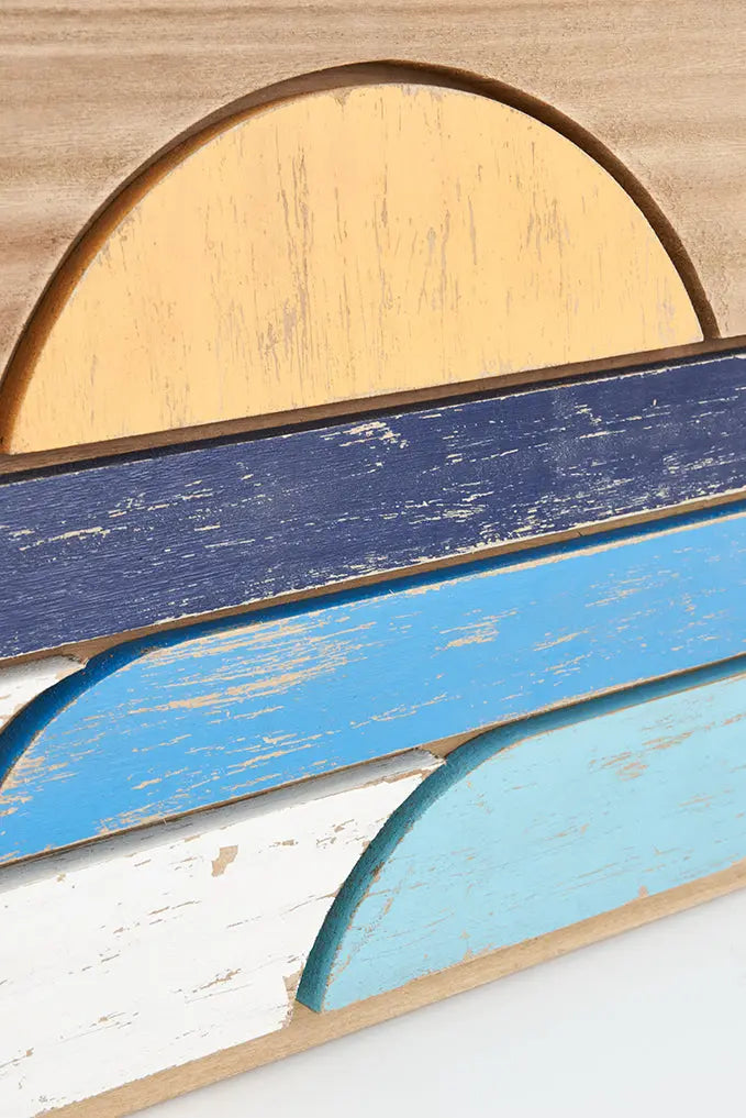 Cuadro de madera puesta de sol