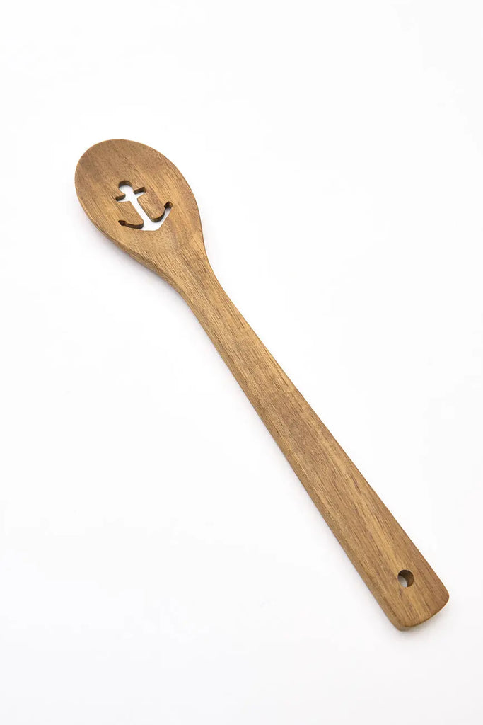 Cuchara de madera decorativa con ancla