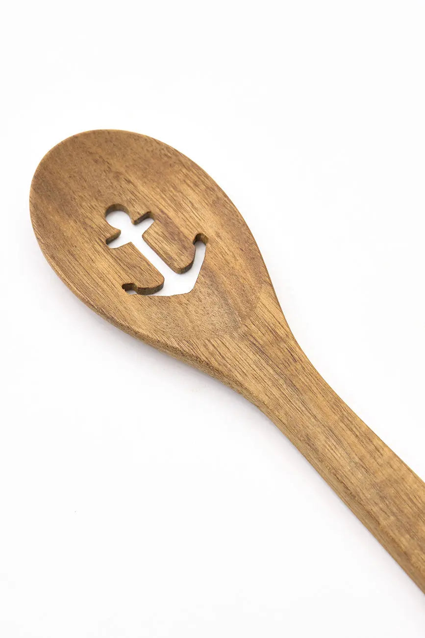 Cuchara de madera decorativa con ancla