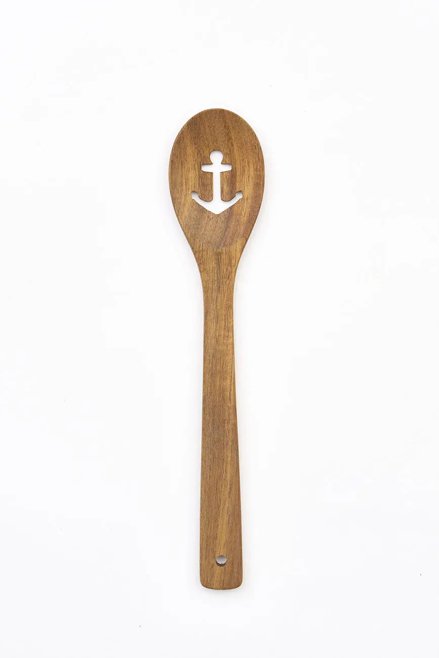 Cuchara de madera decorativa con ancla