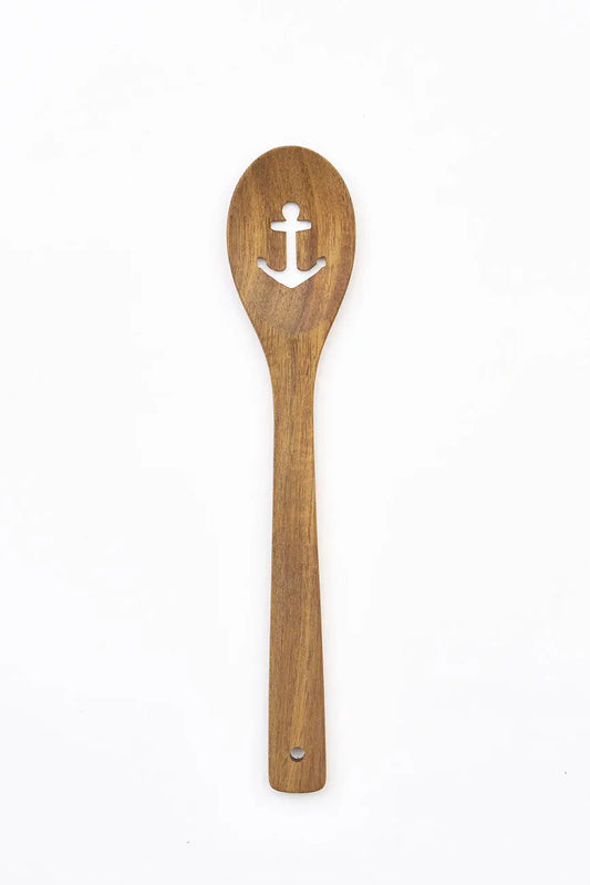 Cuchara de madera decorativa con ancla