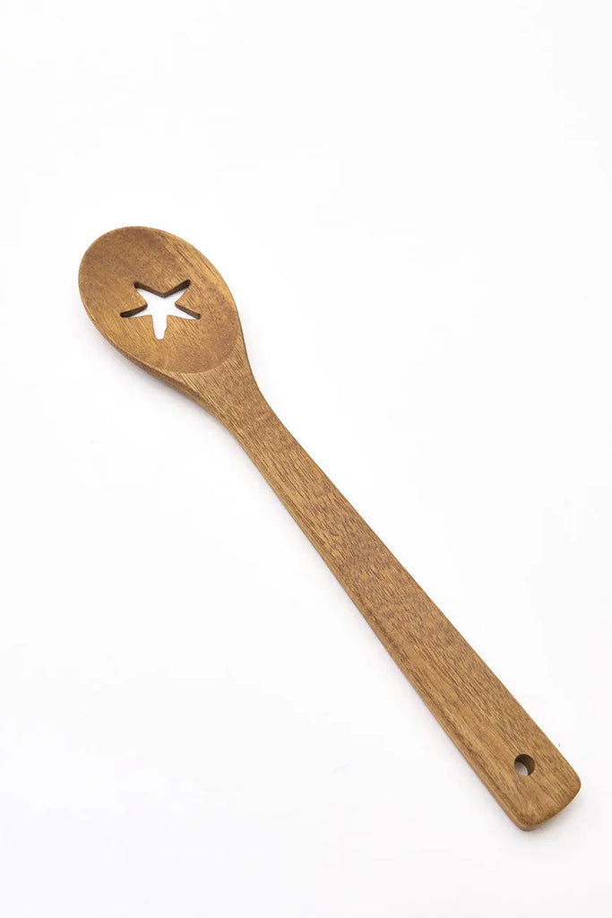 Cuchara de madera decorativa con estrella de mar