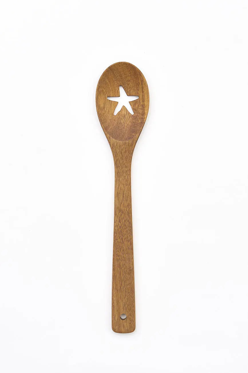 Cuchara de madera decorativa con estrella de mar