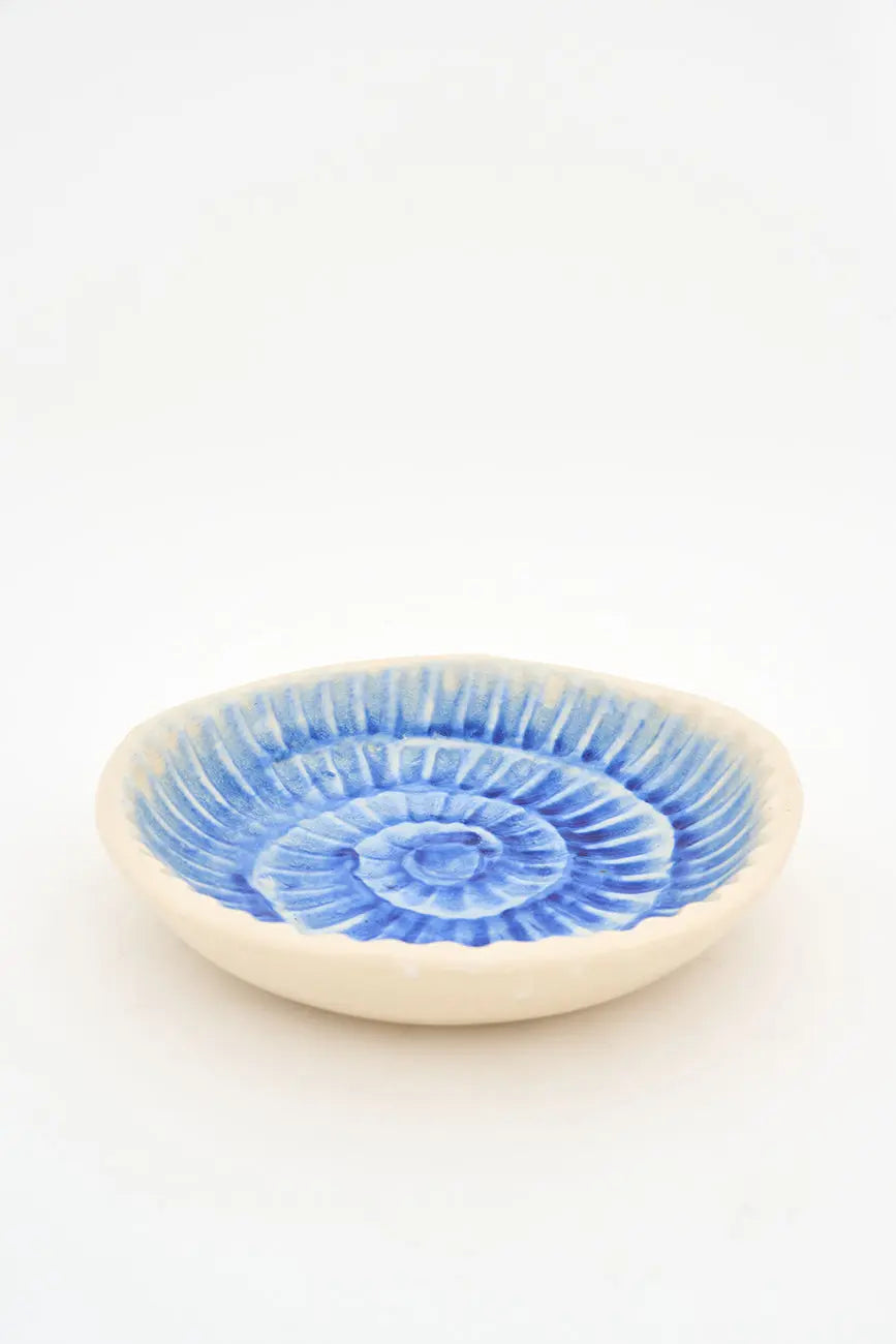 Bol de gres con una caracola pintada - BATELA