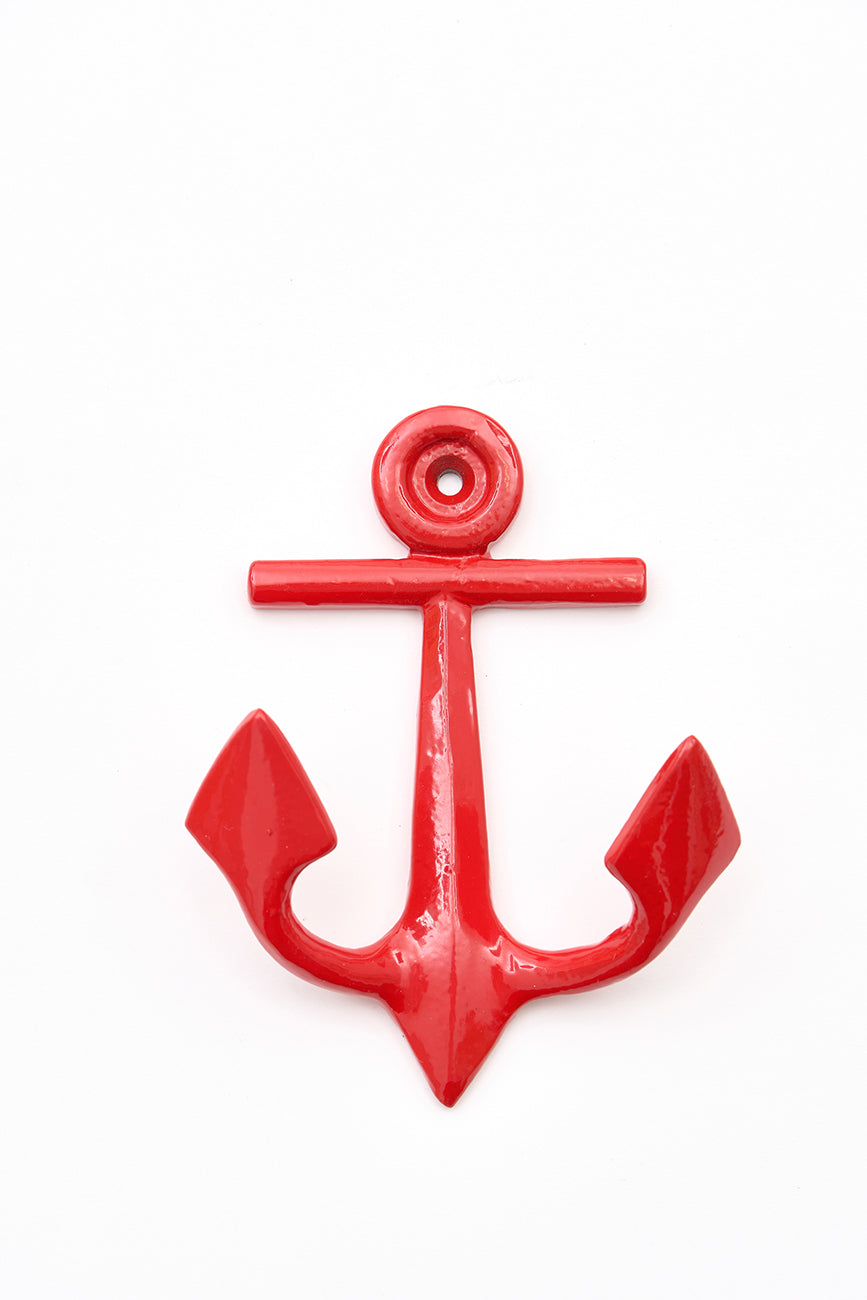 Red lacquered anchor coat rack - D846R