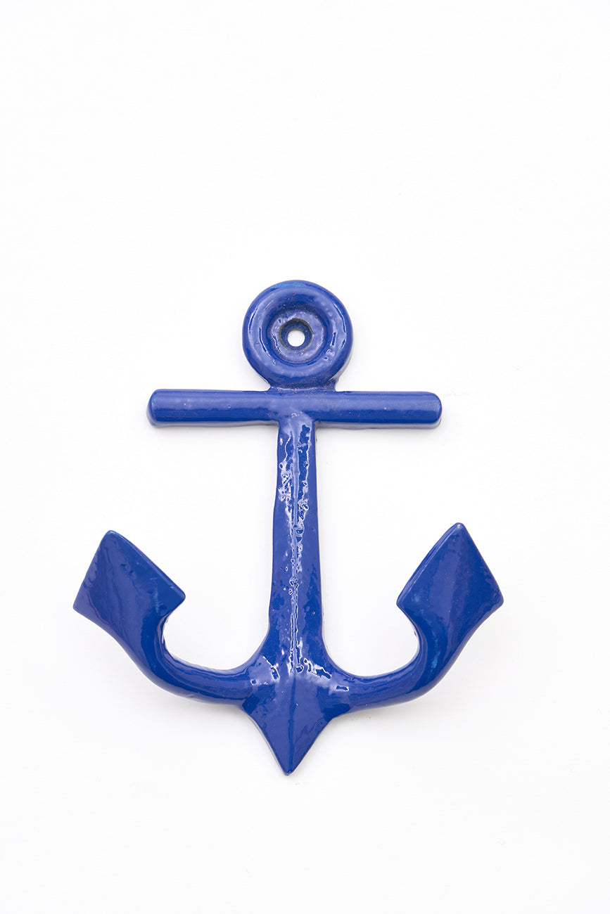 Blue lacquered anchor coat rack - D846A