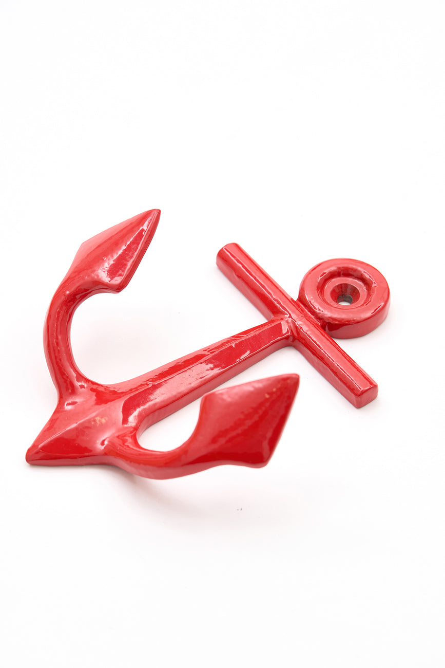Red lacquered anchor coat rack - D846R
