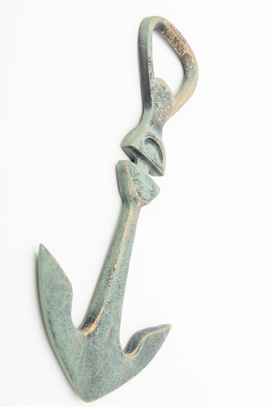 Anchor-shaped metal bottle opener