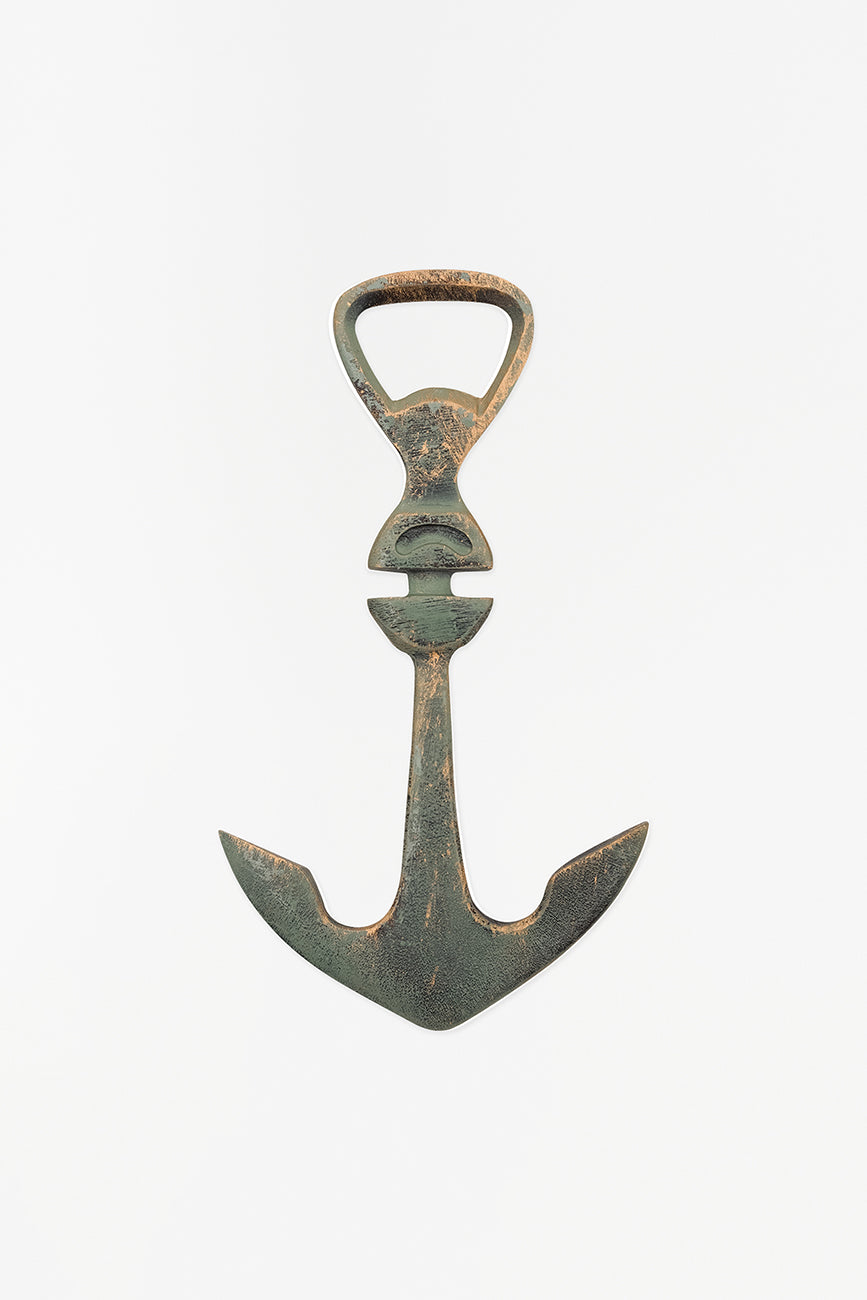Anchor-shaped metal bottle opener