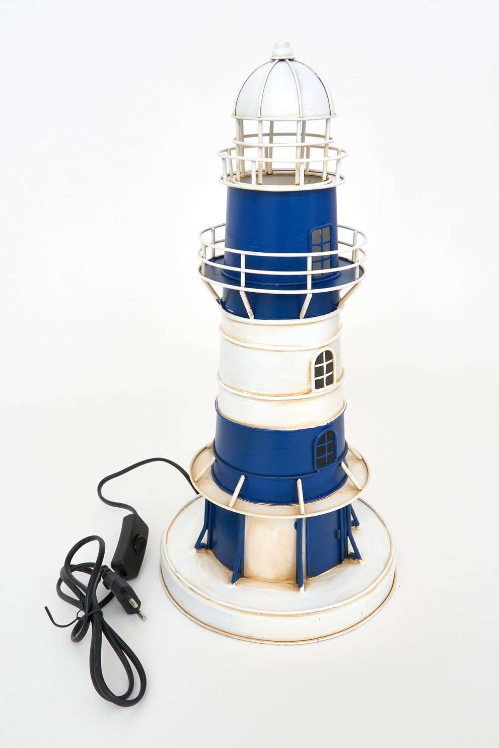 Faro metal azul decorativo