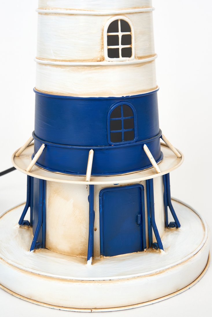 Faro metal azul decorativo