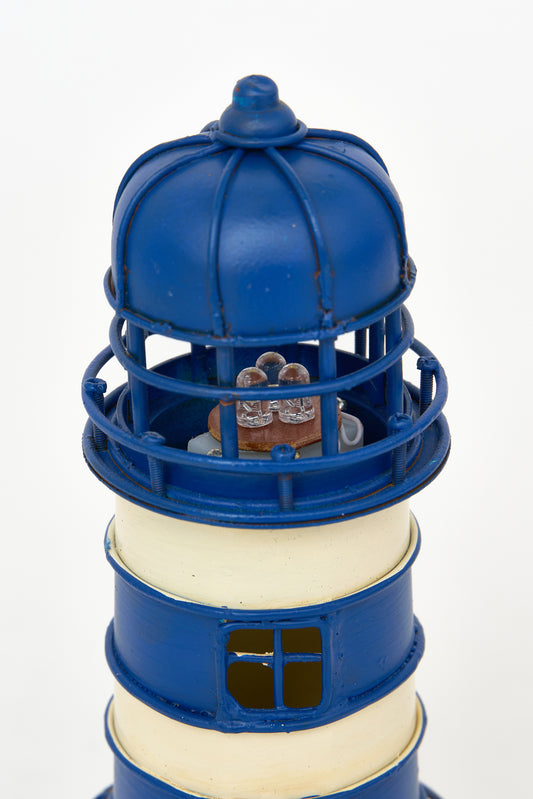 Blue metal lighthouse lamp