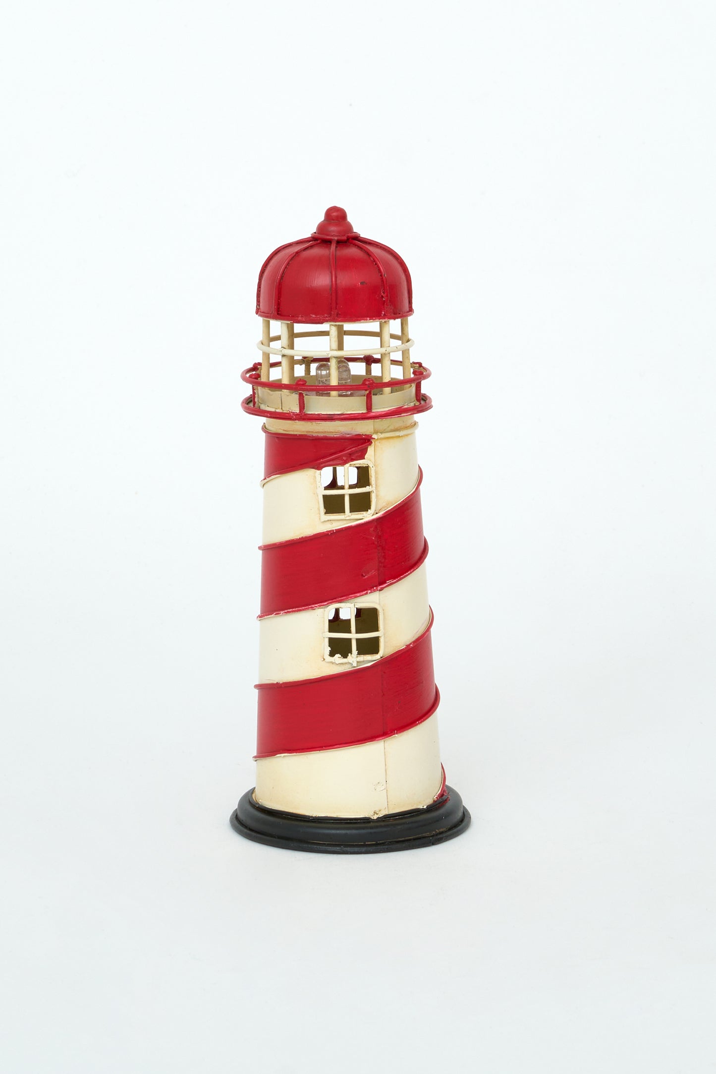 Lámpara faro metal rojo